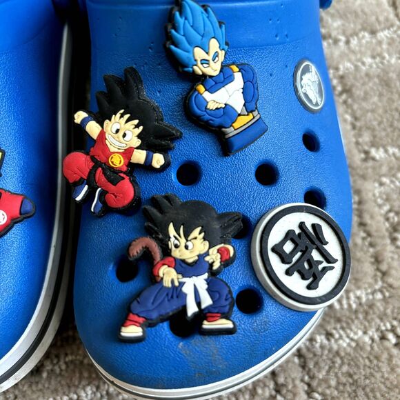 Crocs Crocband Blue Clog for Unisex Child Sz 12 Dragon Ball Anime Jibbitz Charms - Picture 7 of 9